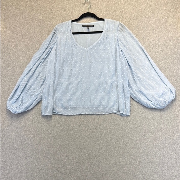 White House Black Market Tops - White House Black Market Blue Puff Sleeve Blouse